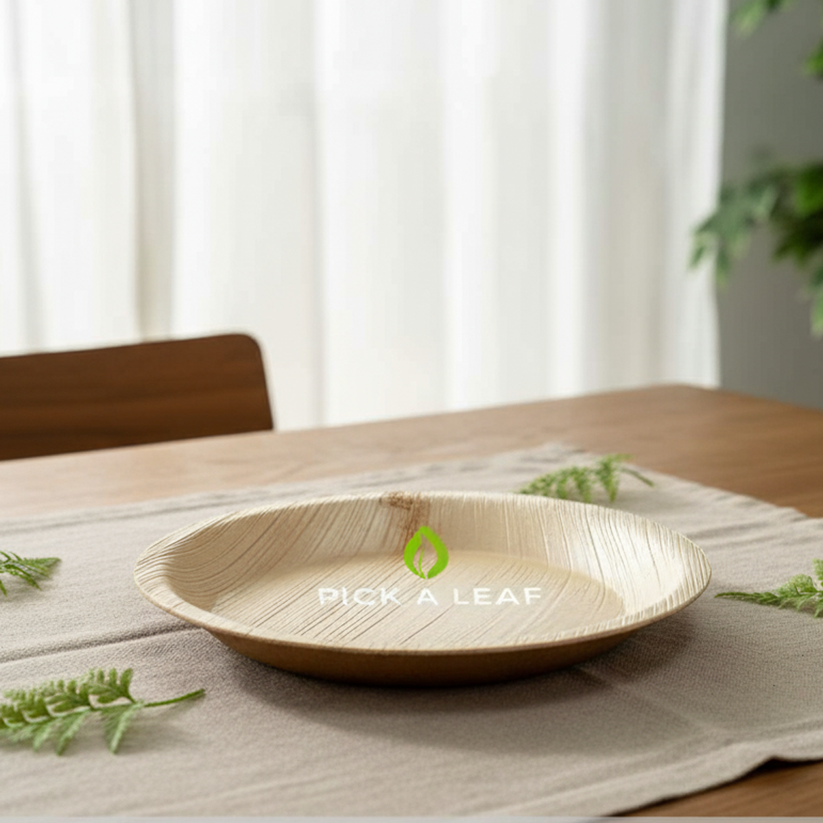 8’ Shallow Round Areca Leaf Plate (10x10)