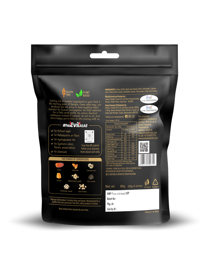 Super Fruit Bites: Dates & Nuts (60g)