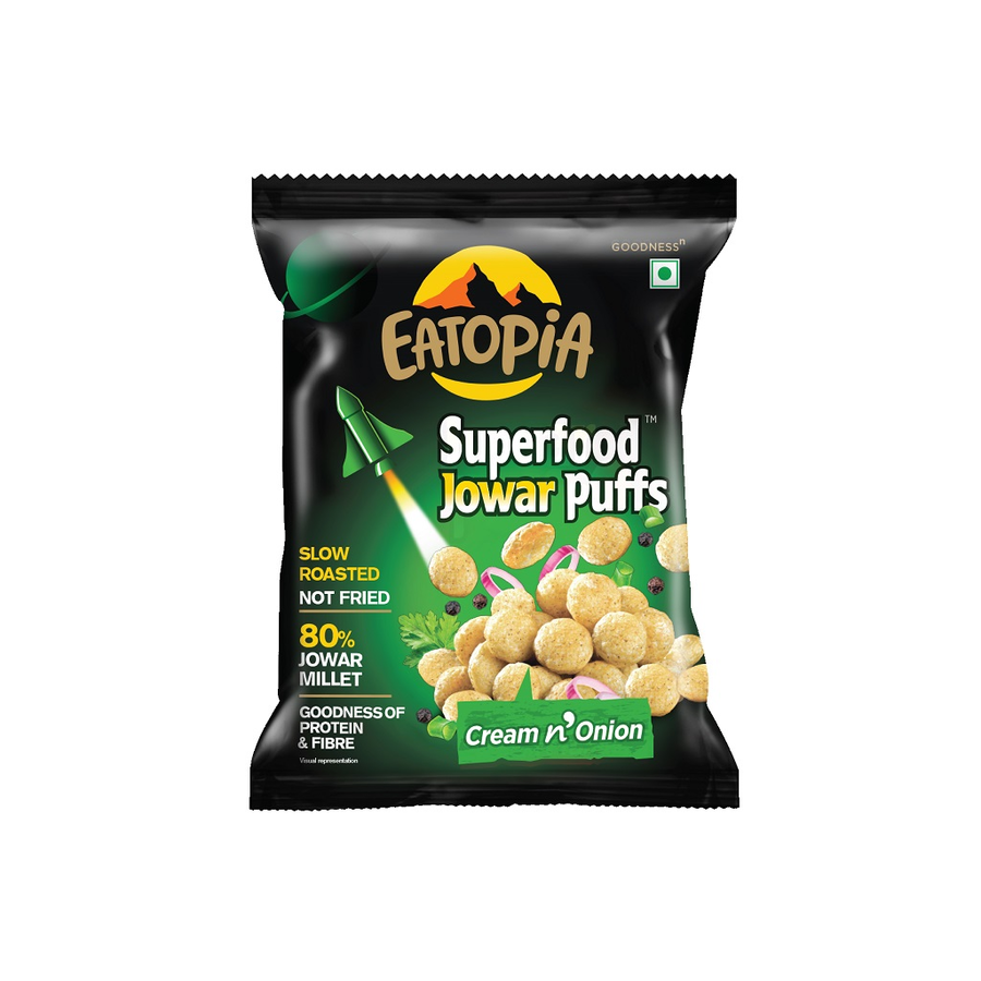 Superfood Jowar Puffs - Cream N Onion - 20g