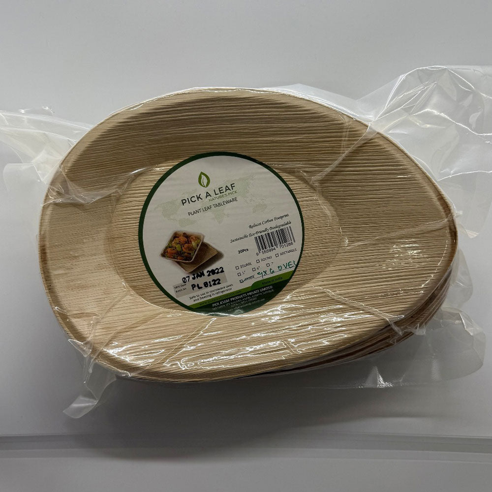 9 x 6 Oval Areca Leaf Tray (20x10)