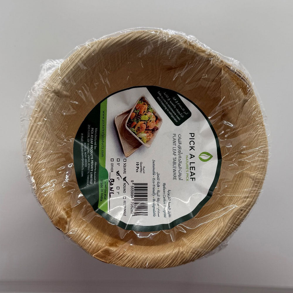 6’ Round Areca Leaf Bowl (10x10)