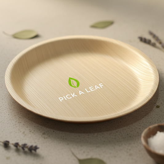 10’ Shallow Round Areca Leaf Plate (10x10)