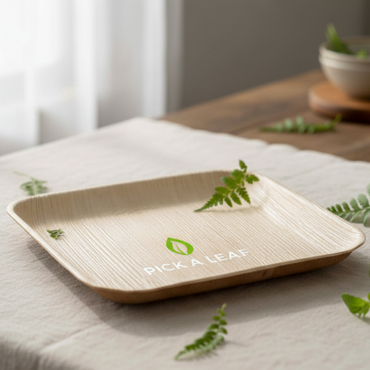 10’ Shallow Square Areca Leaf Plate (50x2)