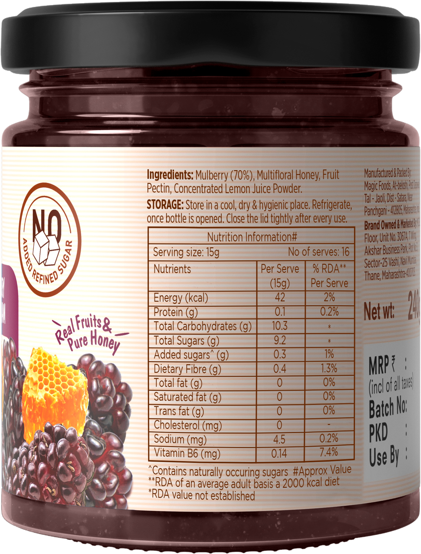 Mulberry Honey Jam - 240g