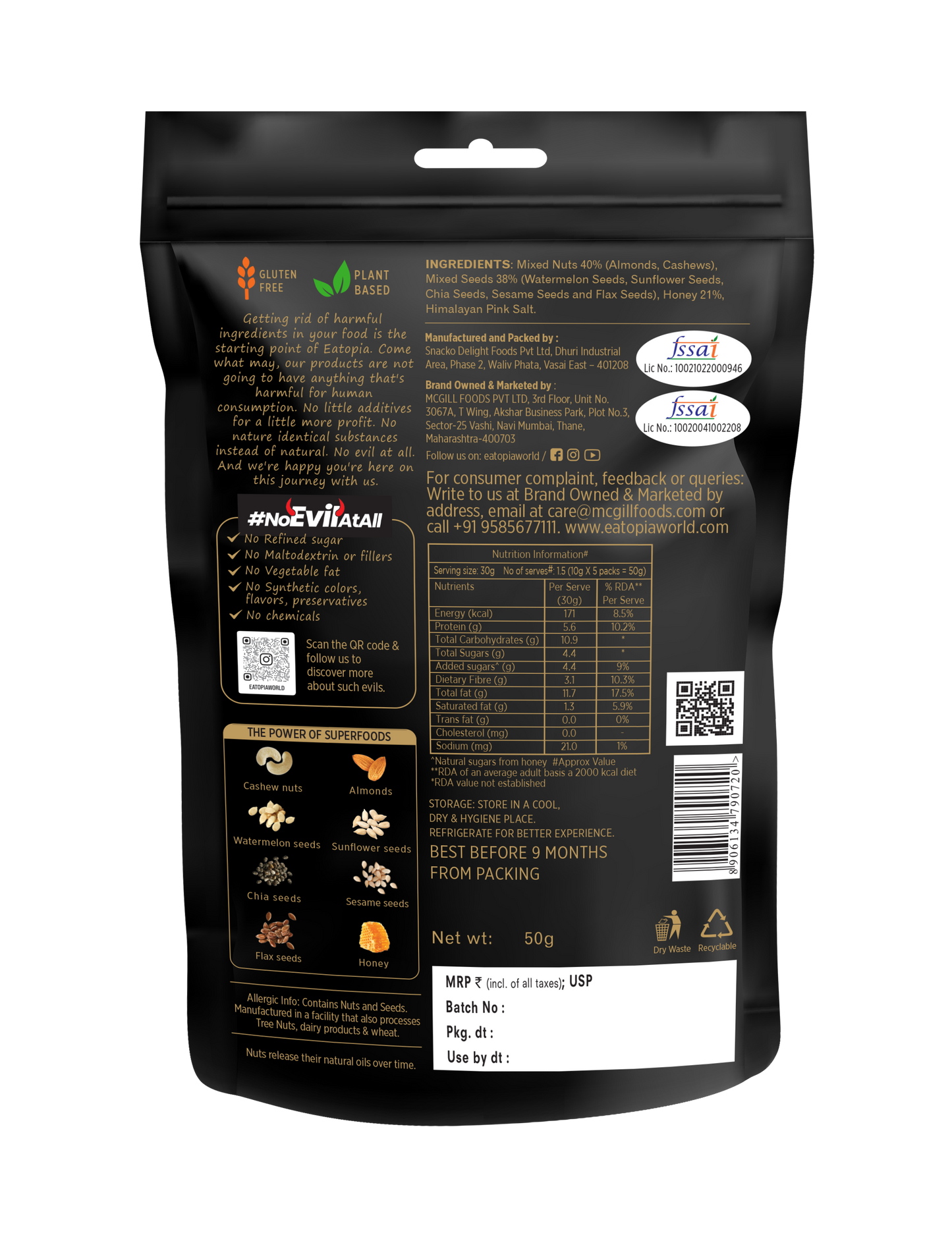 Nut Pops Pure Honey - 50g