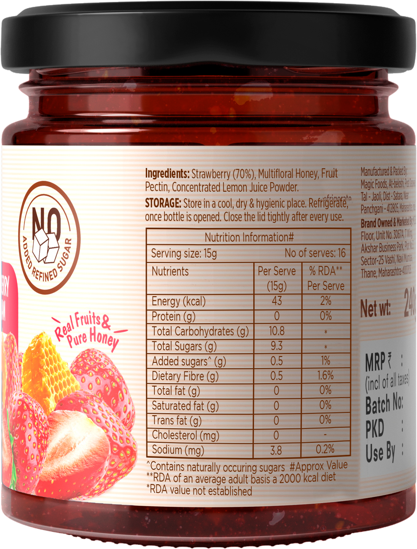 Strawberry Honey Jam - 240g