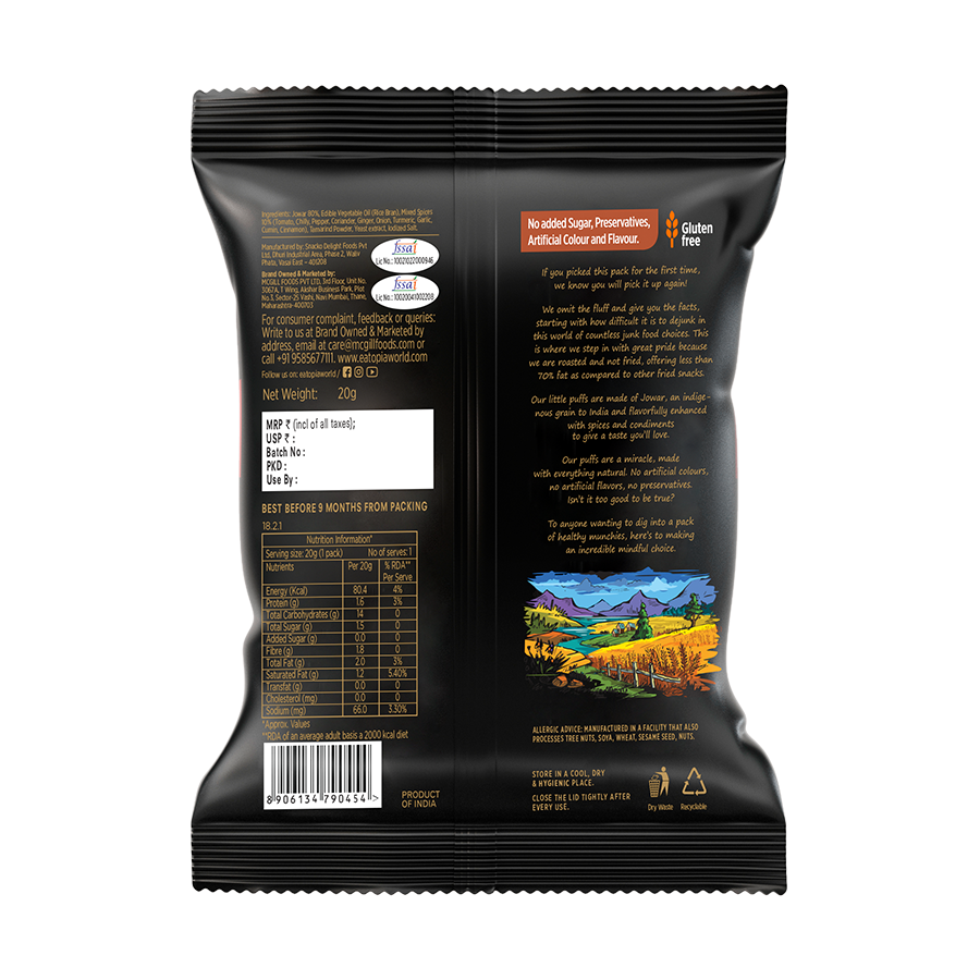 Superfood Jowar Puffs - Mood Masala - 20g