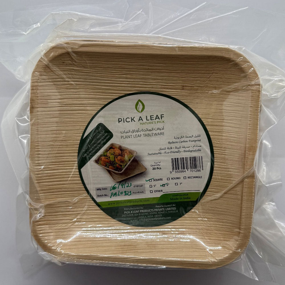 6’ Square Areca Leaf Plate (25x10)
